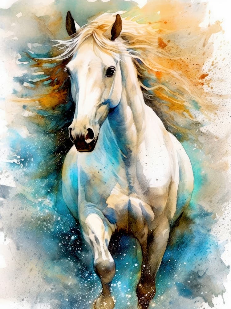 White Horse Painting animal