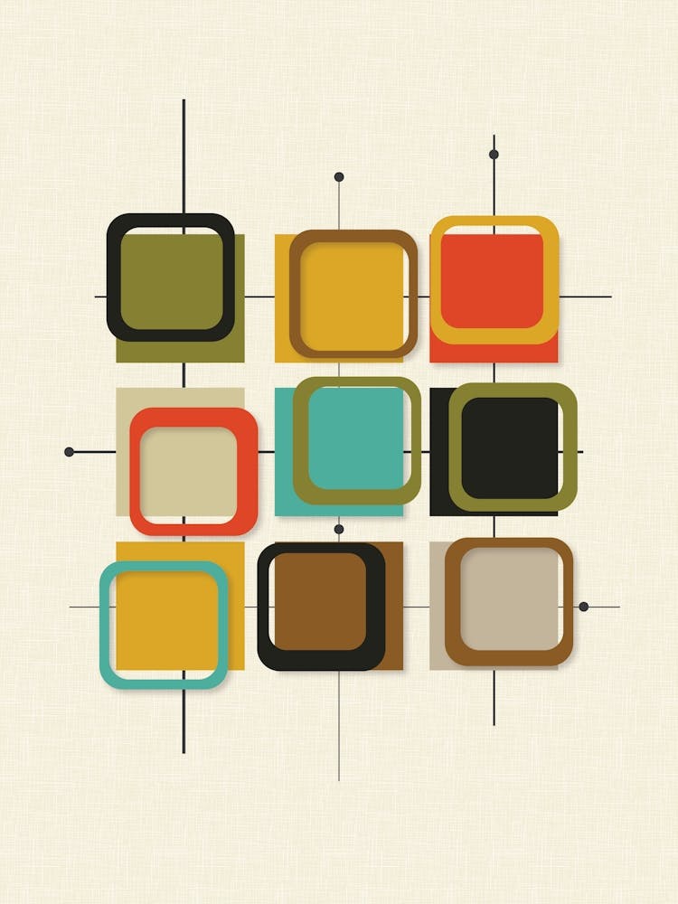 Mid Century Modern Abstract Squares