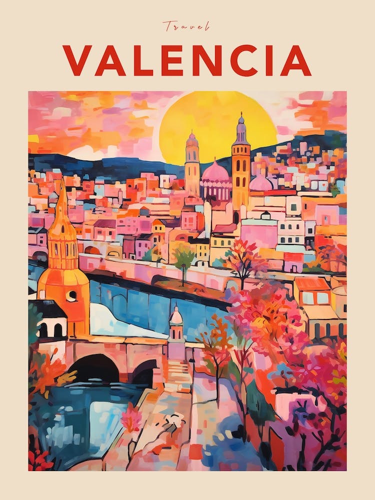 Valencia Spain 4 Fauvist Travel Poster