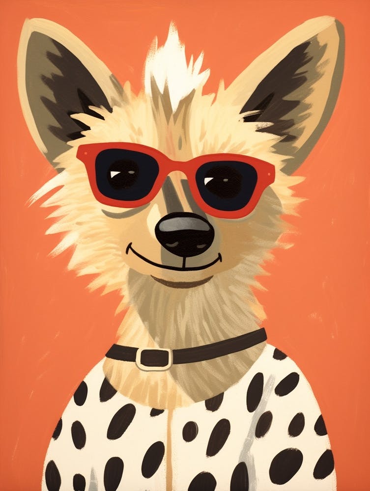 Little Hyena Wearing Sunglasses