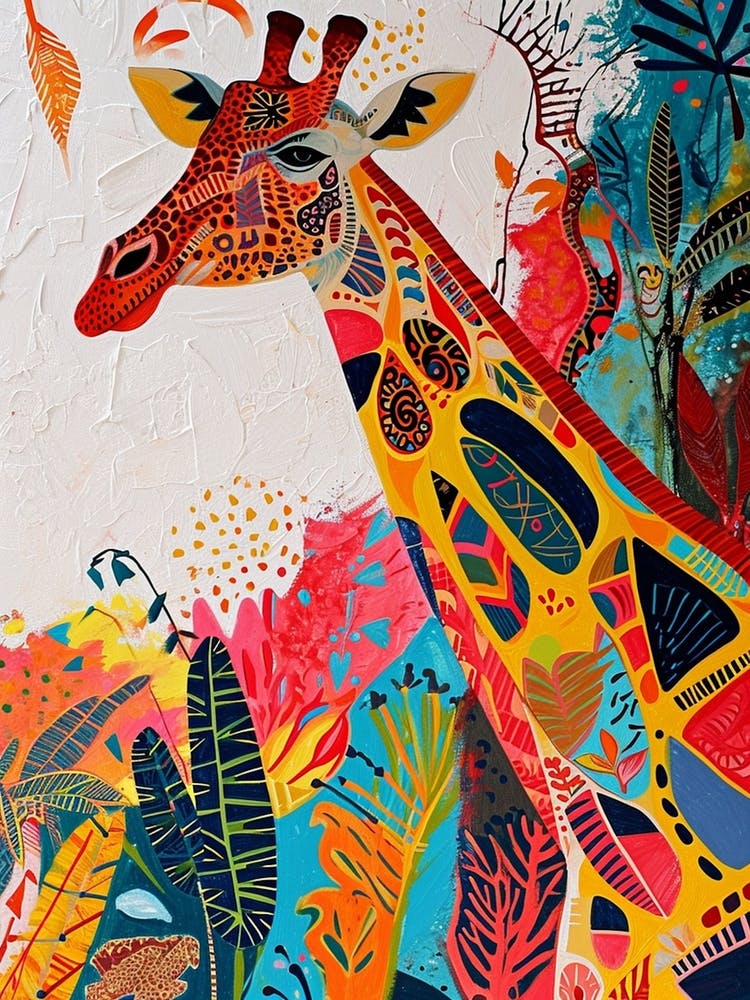 Giraffe In The Nature Illustration 1