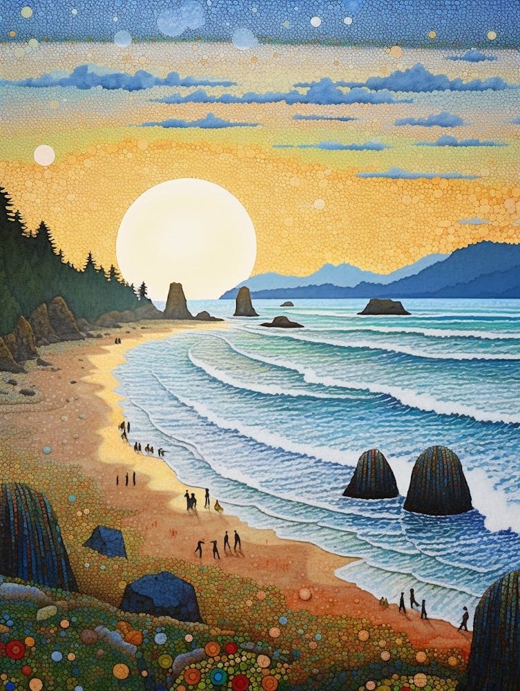 Cannon Beach Washington Retro Pop Art 12