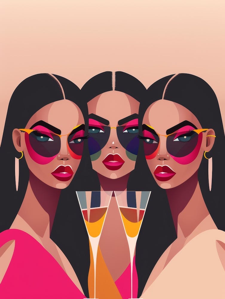 Three Women With Glasses