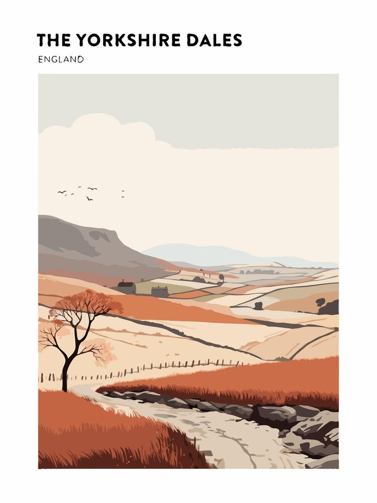 The Yorkshire Dales England 1 Hiking Trail Landscape Poster