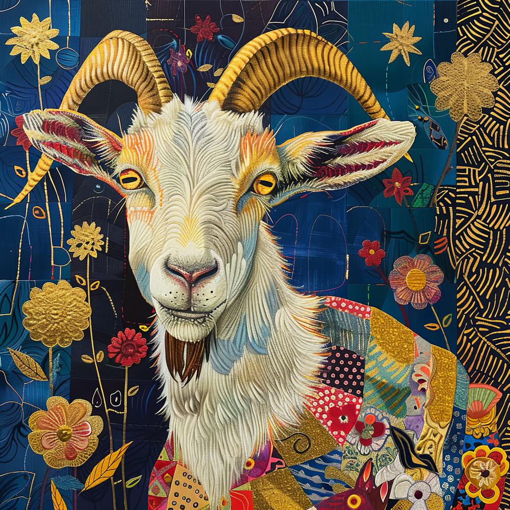 Patchwork Quilted Goat 1