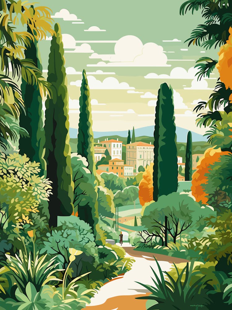 Giardino Di Boboli Italy Modern Illustration 3