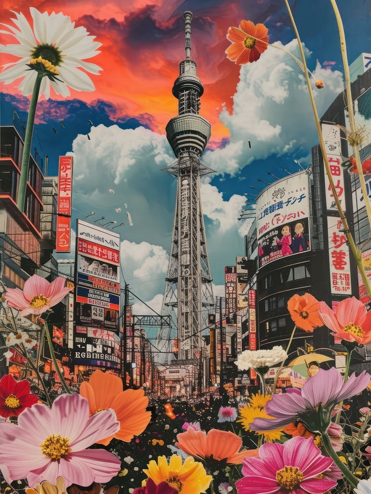 Osaka   Floral Retro Collage Style 3