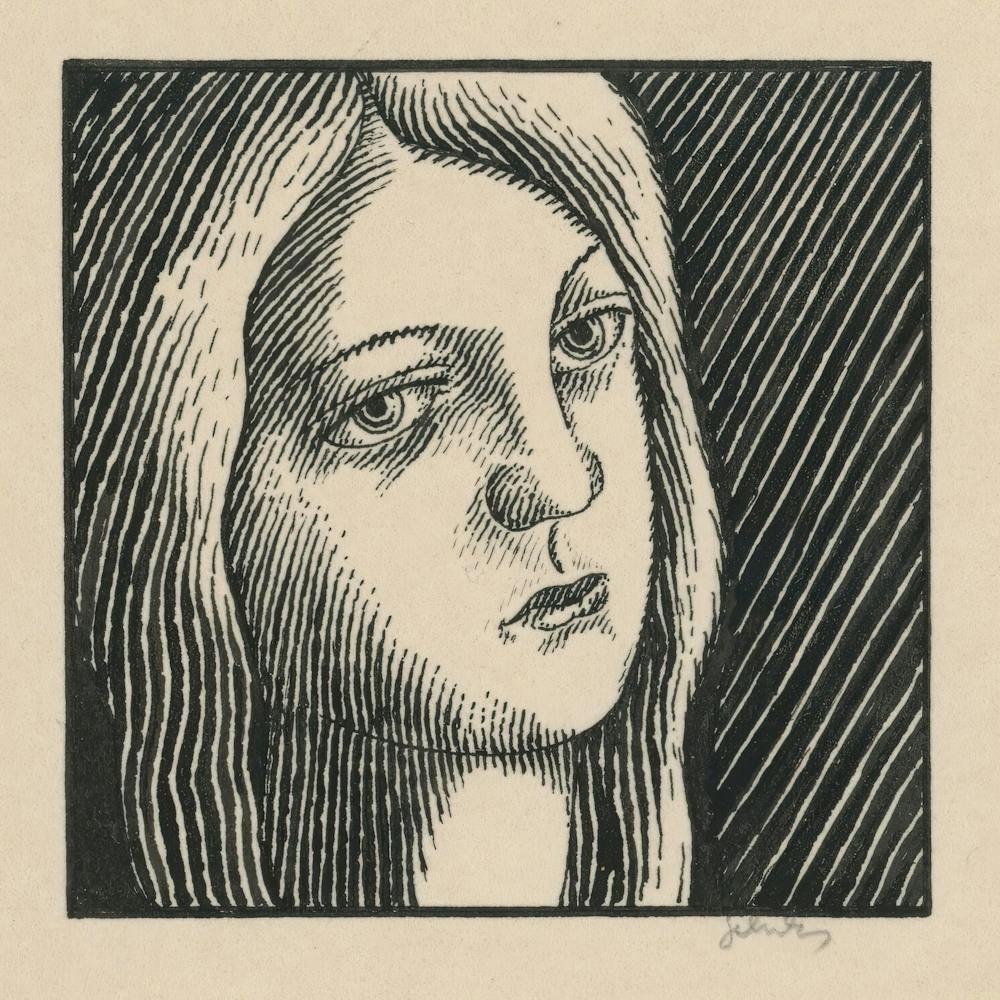 Head Of A Pensive Woman With Long Hair, Mikuláš Galanda