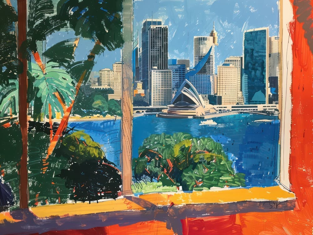 Sydney From The Window View Painting 3