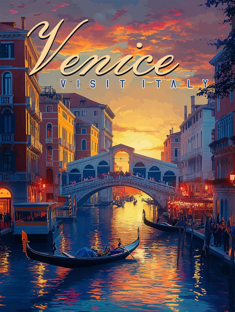 Venice Dream: A Vintage Gondola Poster
