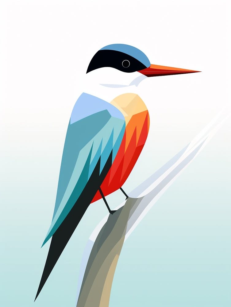 Colourful Geometric Bird Common Tern 2
