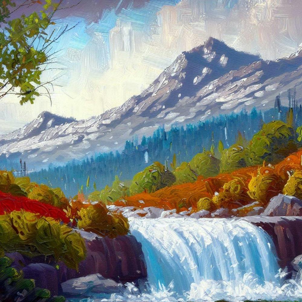 Waterfall in the mountains with stunning nature 6