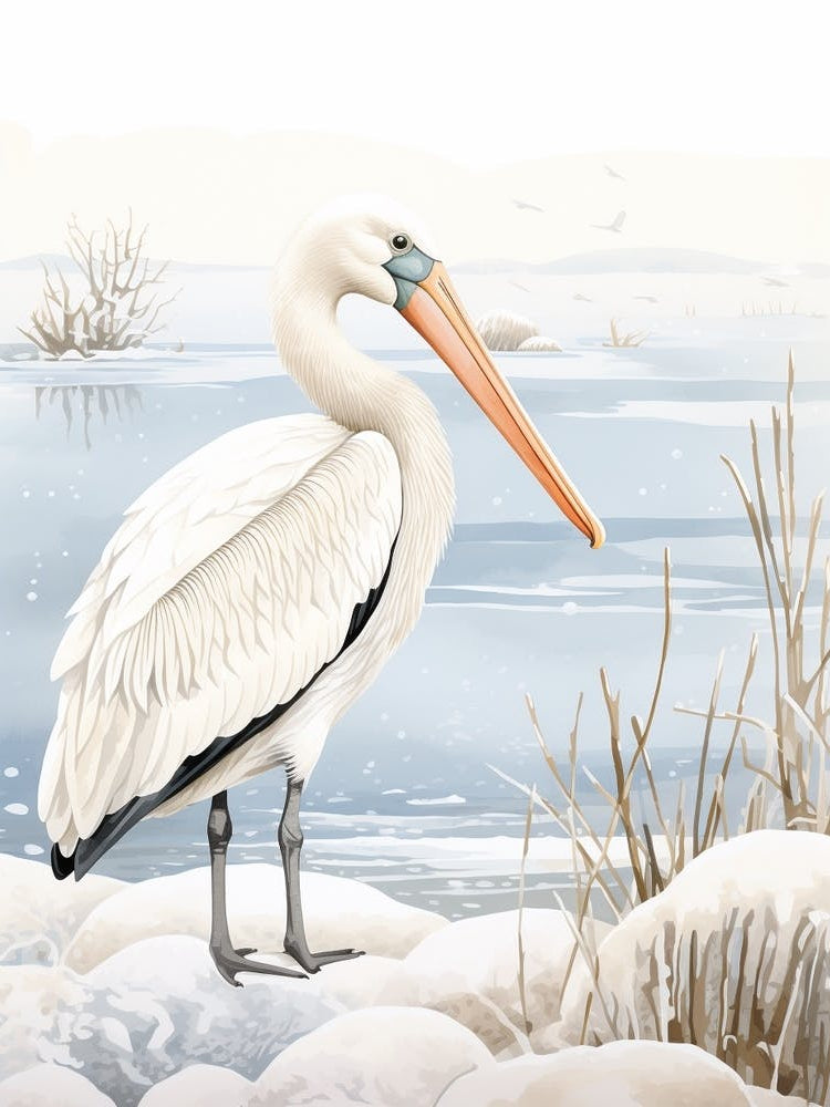 Winter Bird Painting Pelican 4