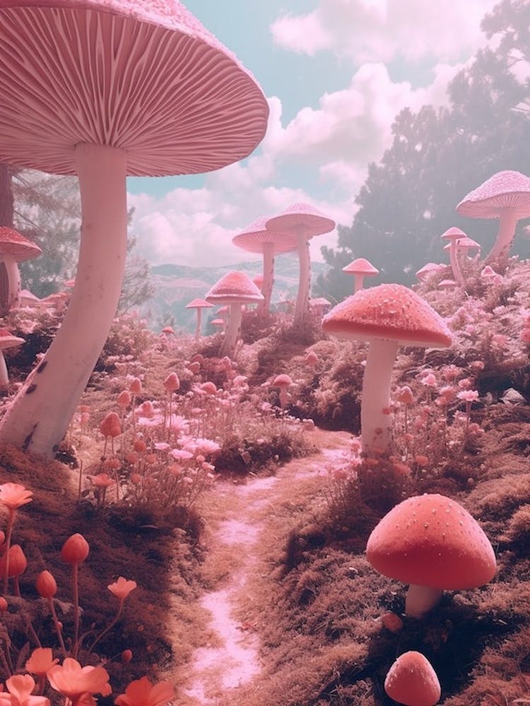 Pink Surreal Mushroom 3