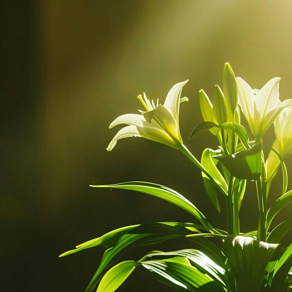 Easter Lilies In A Sunlit Church Serene