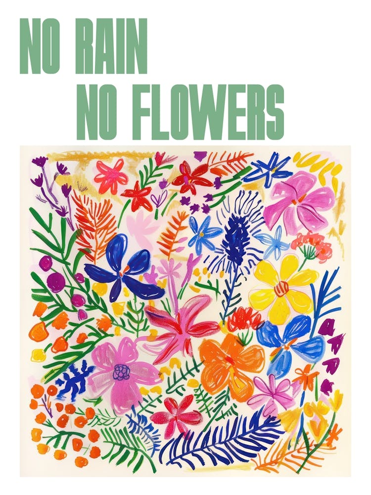 Kein Regen Keine Blumen Poster Blumengemälde Matisse-Stil 7