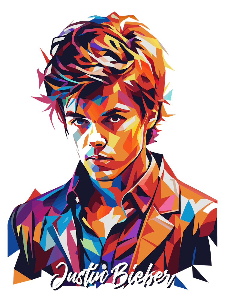 Justin Bieber 02 Portrait Music Icon Style WPAP Pop Art