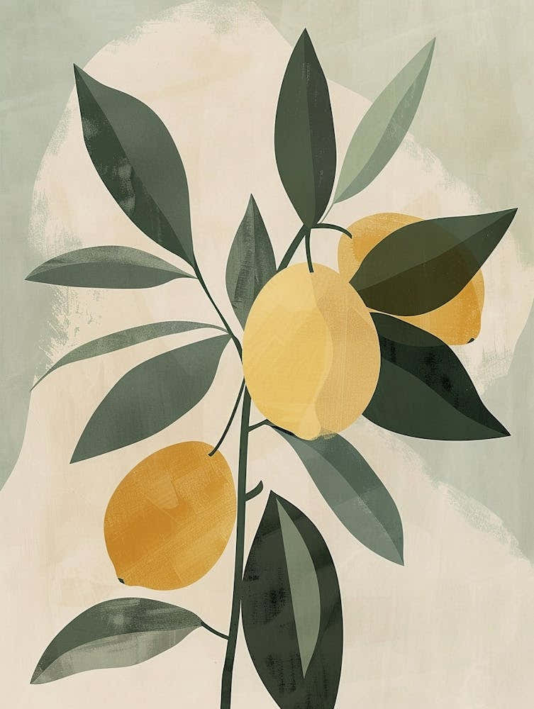 Lemon Tree Minimal Japandi Illustration 4