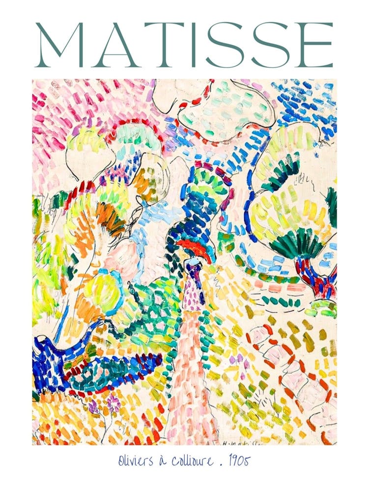 Henri Matisse Poster Print Oliviers à Collioure France 1905 Original Artwork Textured Brushstrokes HD Remastered Vibrant Colorful