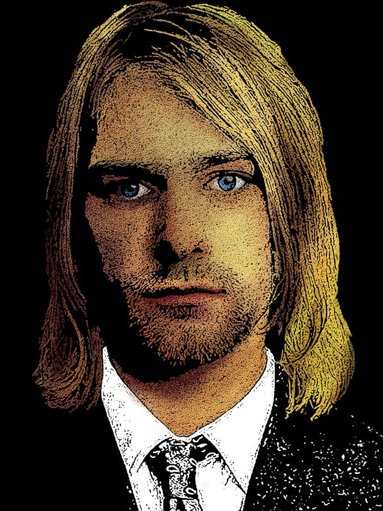 Portrait of Kurt Cobain Wearing a Tie