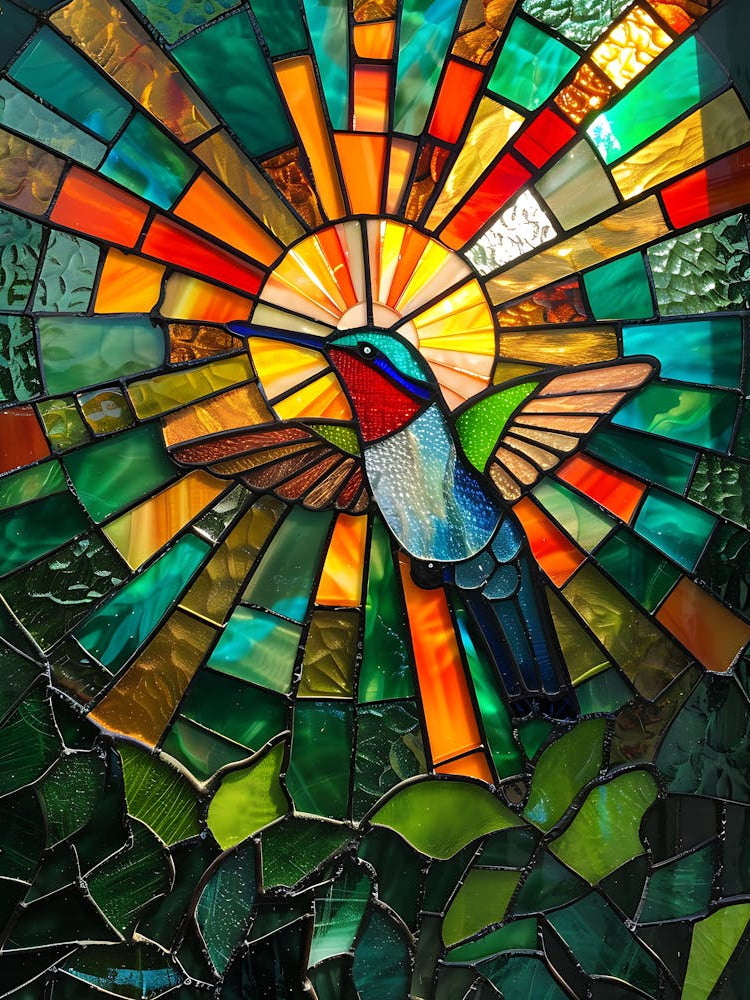 Hummingbird Stained Glass 12