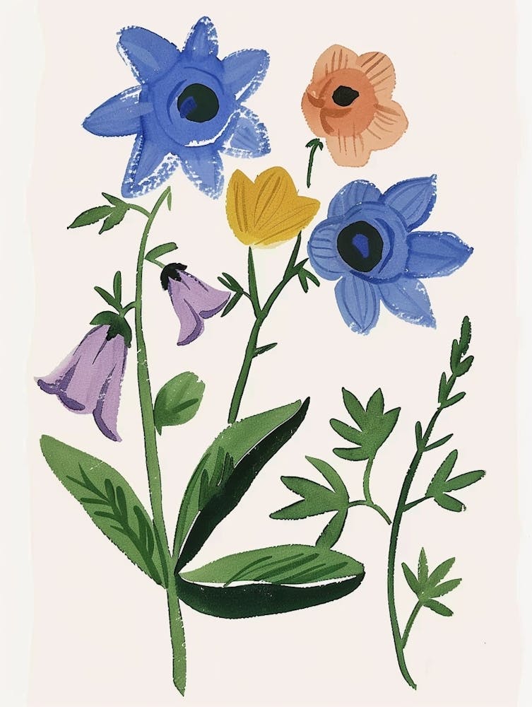 Painted Florals Canterbury Bells 2
