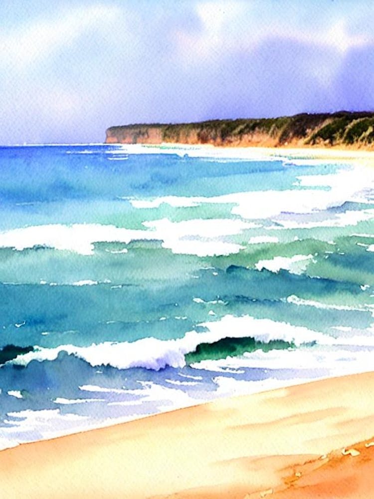 Merewether Beach, Australia Watercolour
