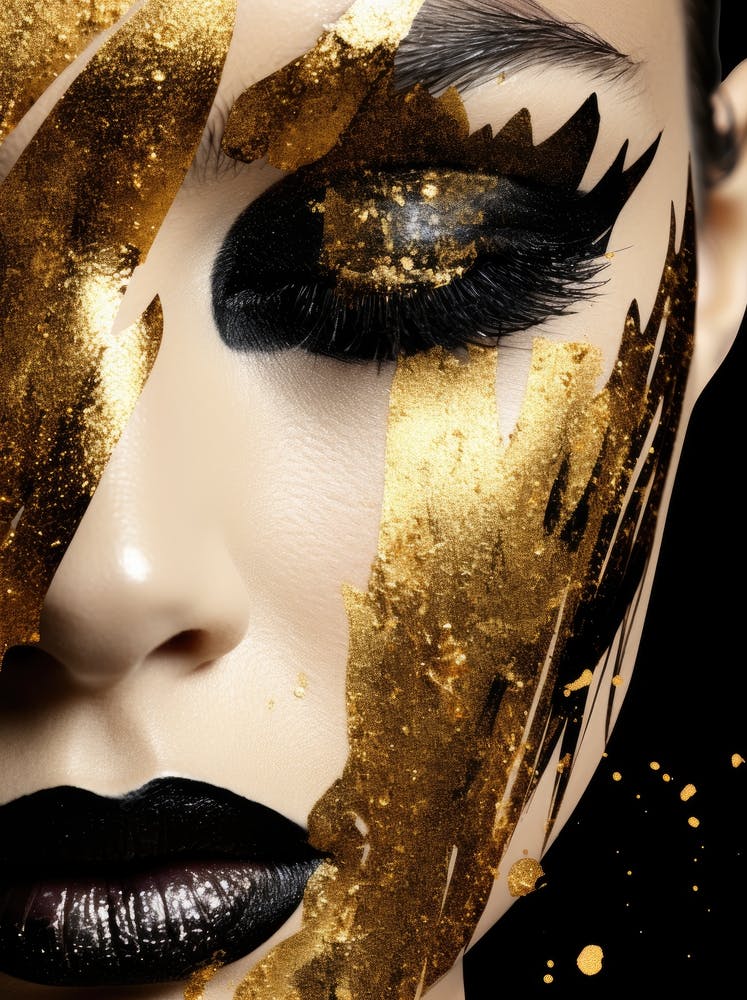 Glamorous Woman With Gold Makeup