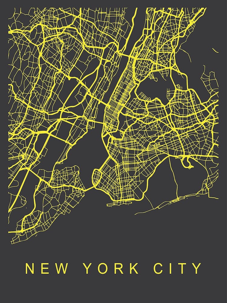 New York City Map Neon
