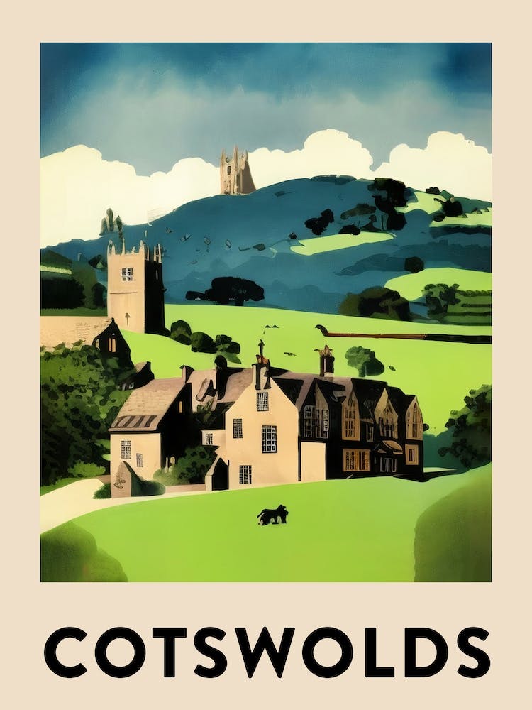 Cotswolds 3 Affiche de Voyage Vintage