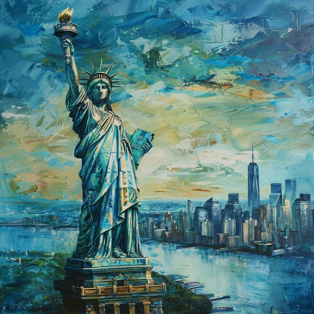 A Statue Of Liberty In New York Oil Painting Ill 1719923287 1
