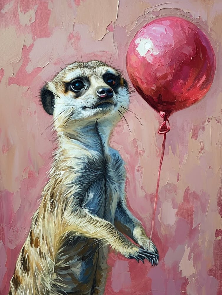 Cute Meerkat 3 With Balloon