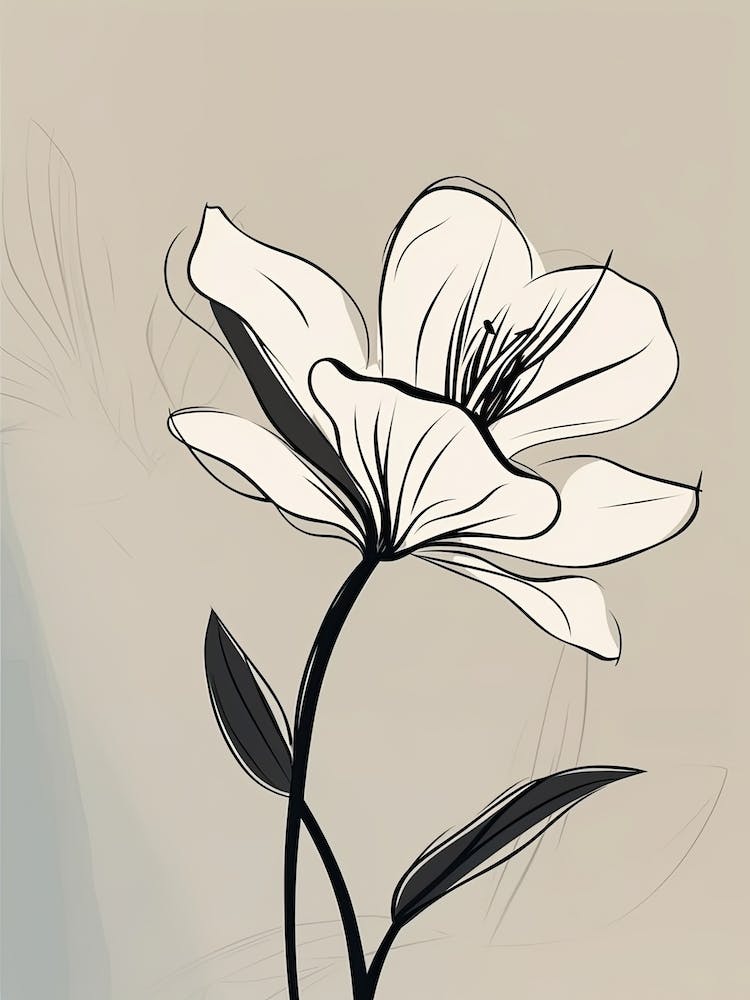 Lilien Strichkunst Blumen Illustration Neutral 8