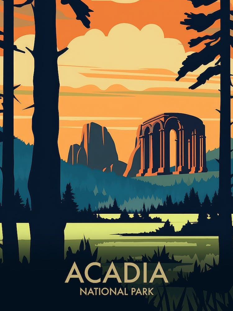 Acadia National Park Vintage Travel Poster 9