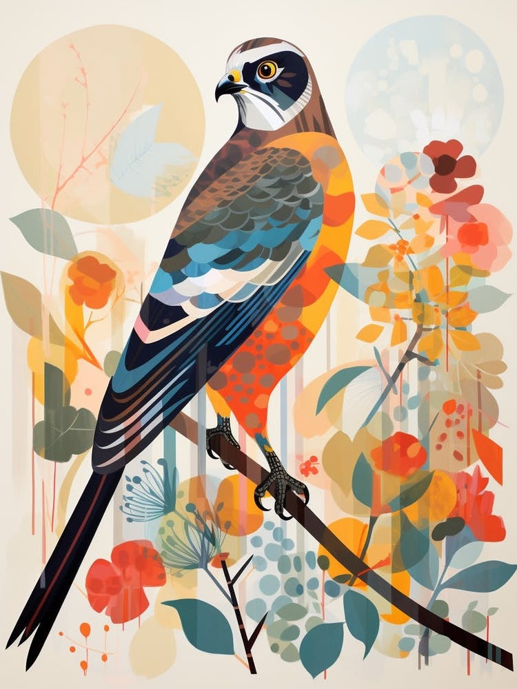 Bird Painting Collage Eurasian Sparrow 1