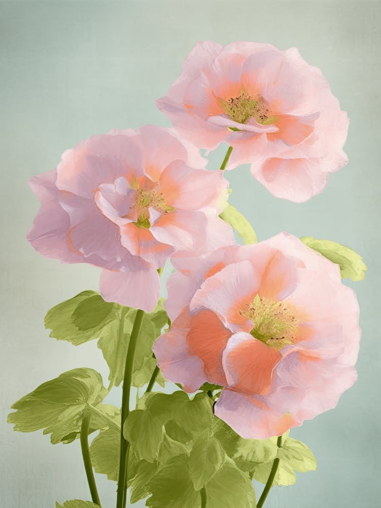 Peinture Acrylique Fleurs d'Hortensia Couleurs Pastel 4
