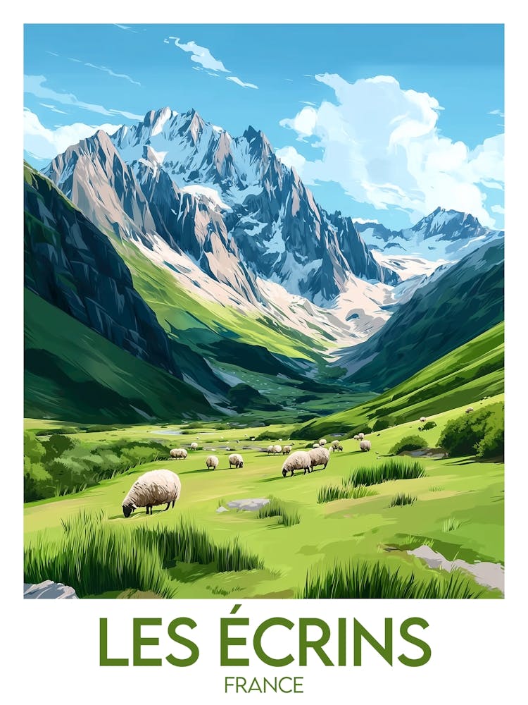 Affiche de voyage Les Écrins 1