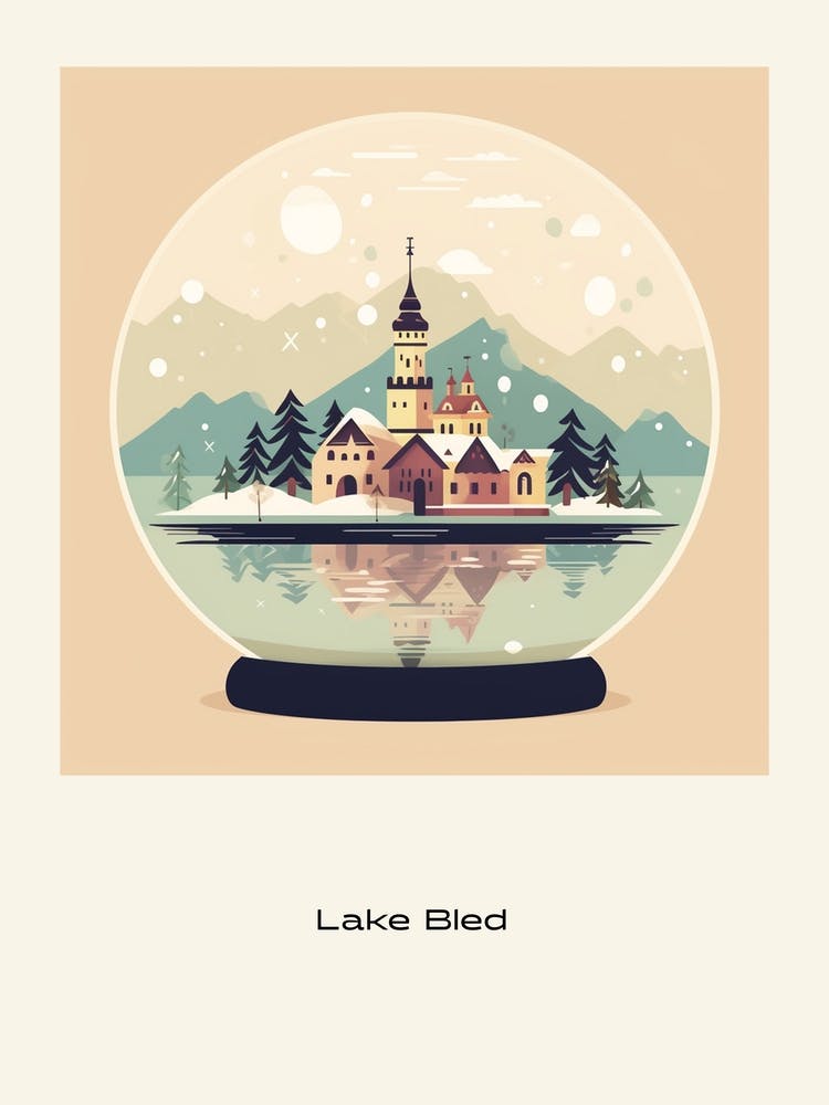 Lake Bled Slovenia Snowglobe Poster