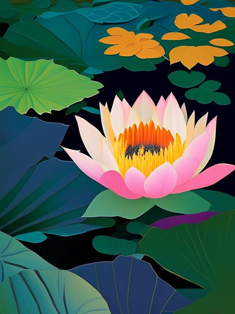 Lotus Flower In Garden Fauvism Matisse 3