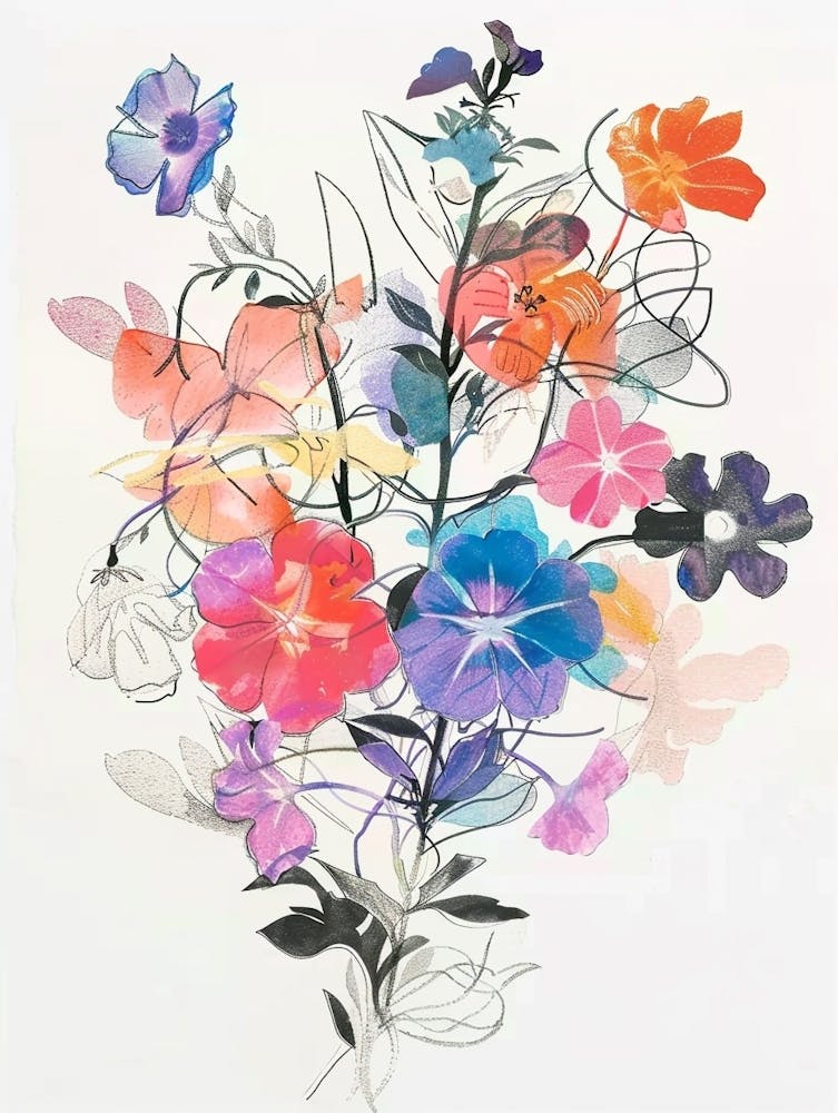 Phlox 1 Collage Flower Bouquet