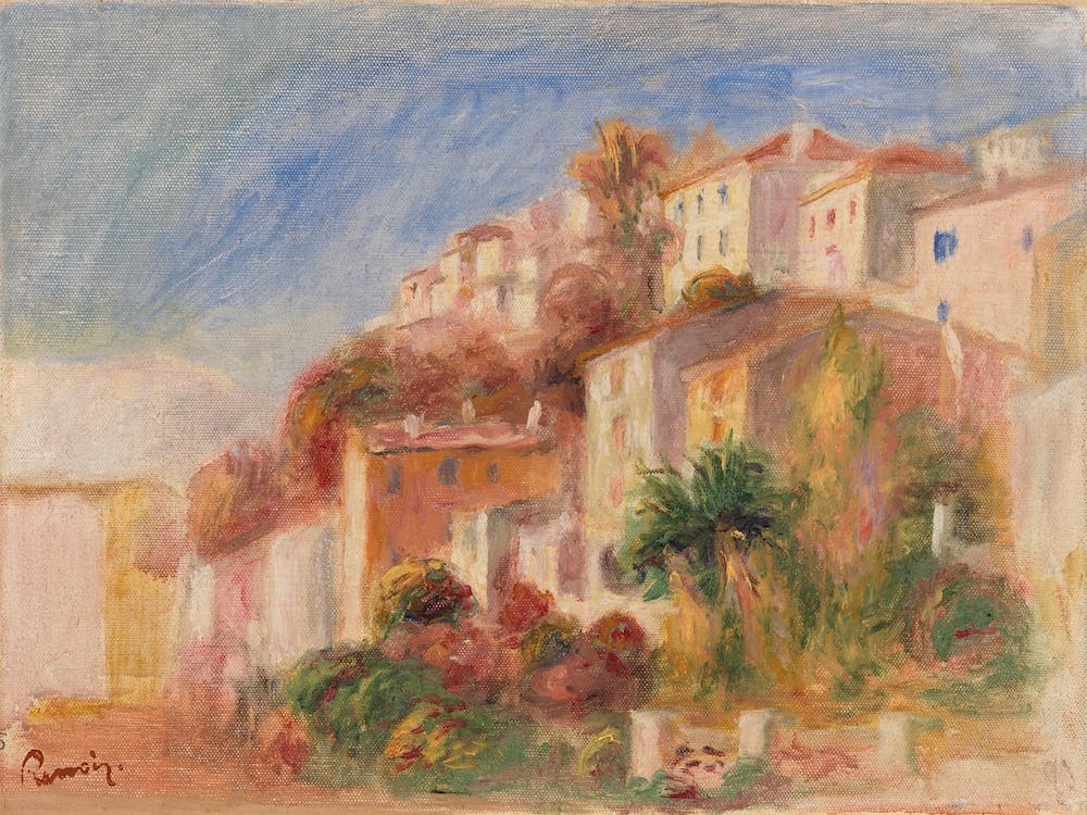 View From The Garden Of The Post Office, Cagnes, Pierre Auguste Renoir