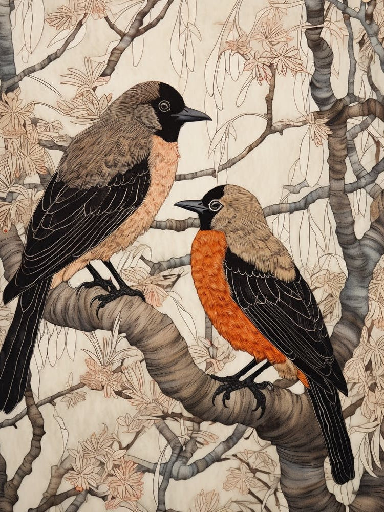 Two Birds Art Nouveau Poster 7