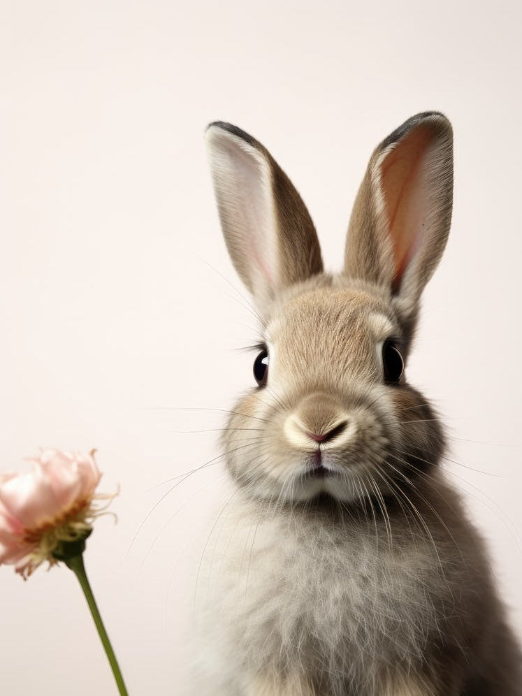 Bunny With Flower
