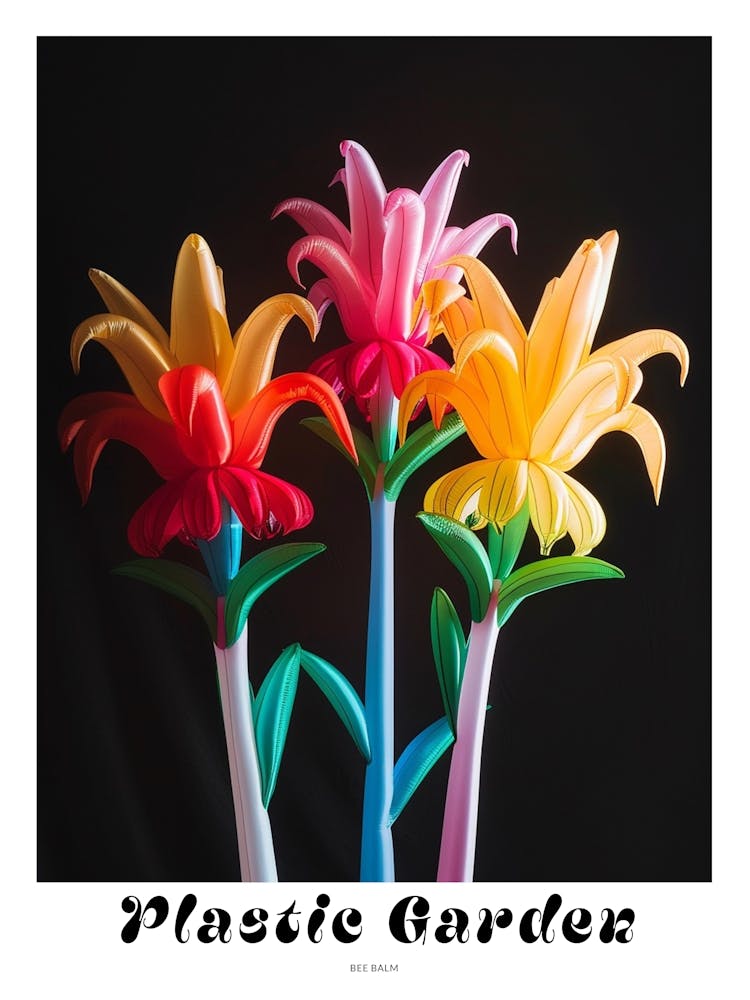 Bright Inflatable Flowers Poster Bee Balm 1