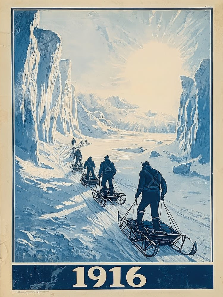 Aihrgdesign A Vintage Adventure Poster Of A 1916 Polar Expedi D1bdfea9 0e10 469f A212 30de10991bef 3