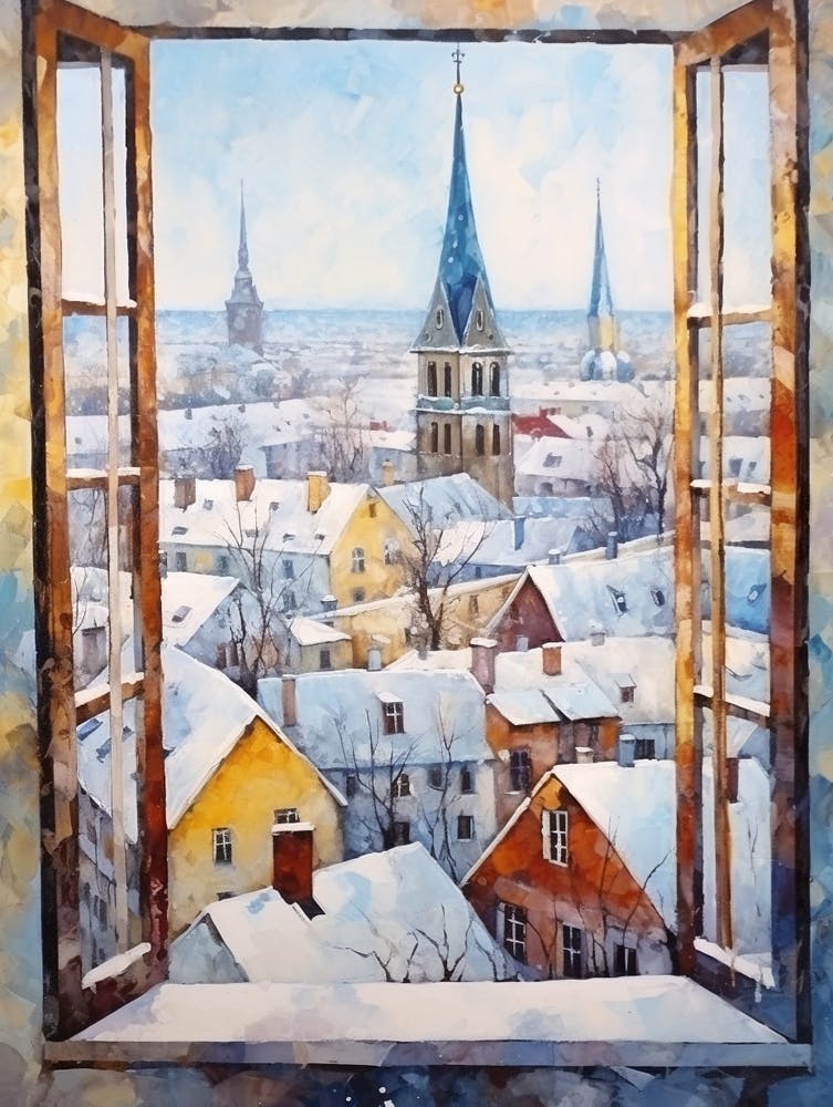 Winter Cityscape Tallinn Estonia