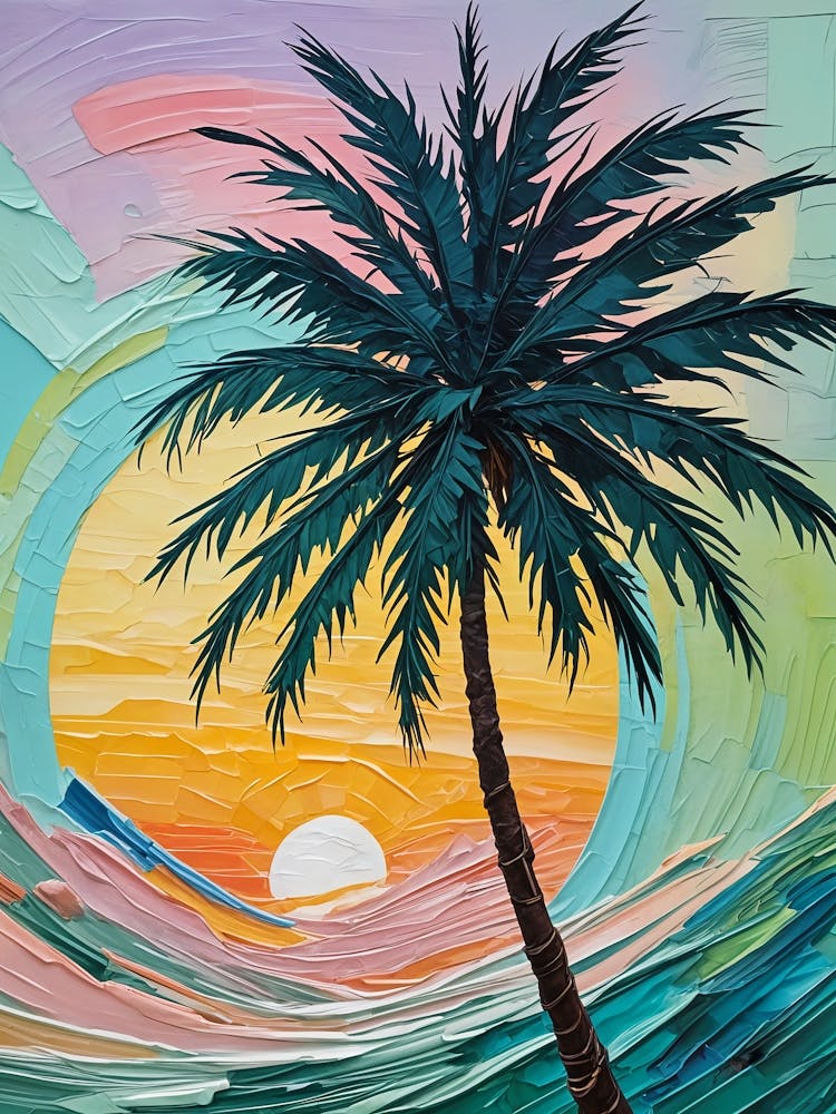 Sunset Palm Tree no8