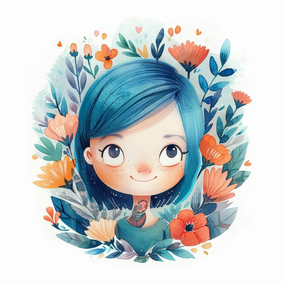 Fille aux Cheveux Bleus 7
