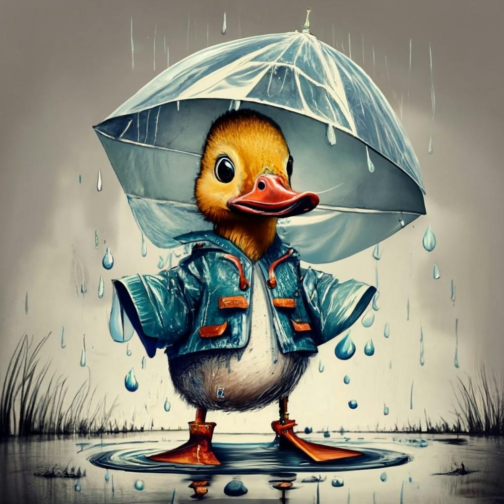 Duck In Rain