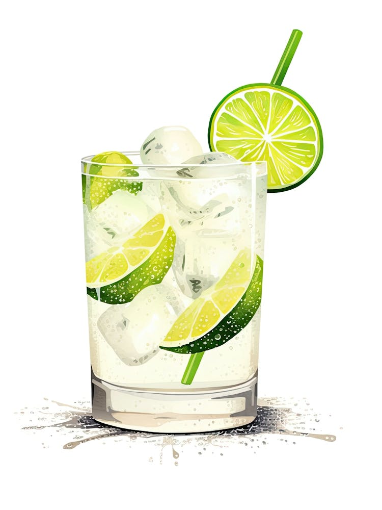 Watercolour Caipiroska Floral Infusion Cocktail 2